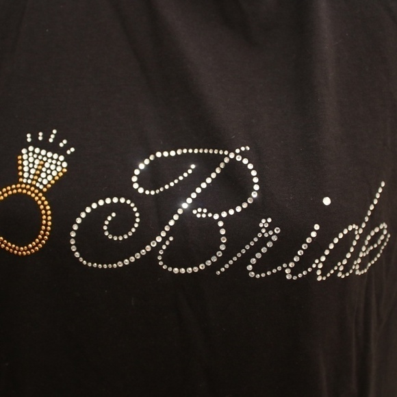 BRIDE Rhinestone Fitted T-Shirt With a Gold Ring - Picture 2 of 3